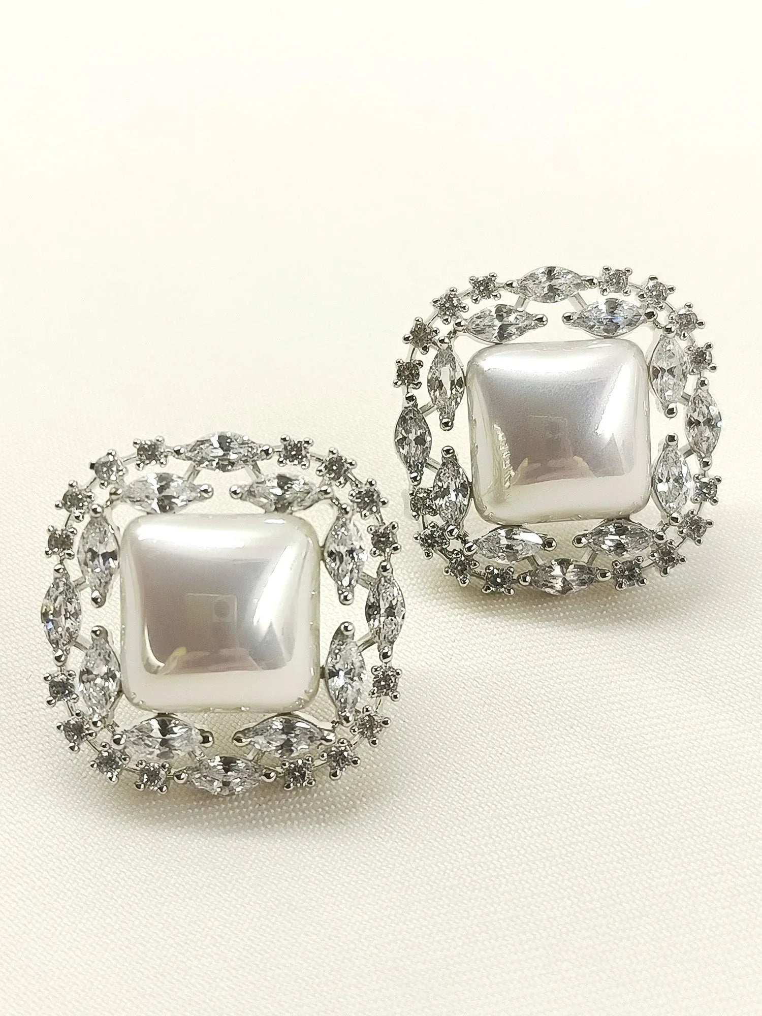 Devyani White Pearl American Diamond Tops