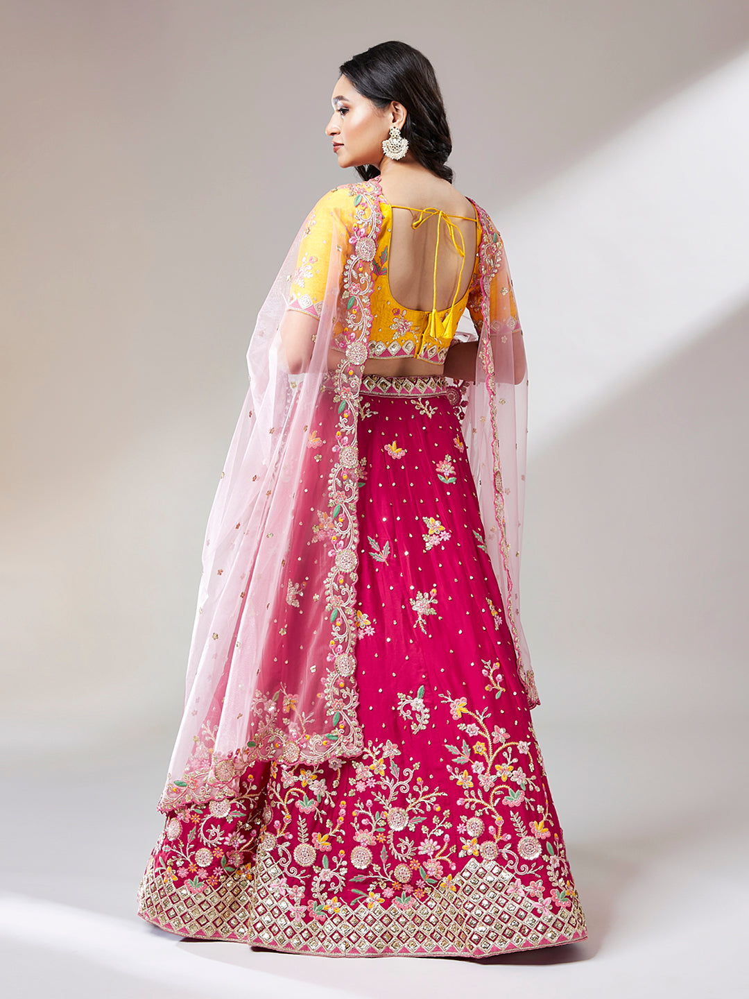 Pure Georgette Sequinse Work Stitched Lehenga