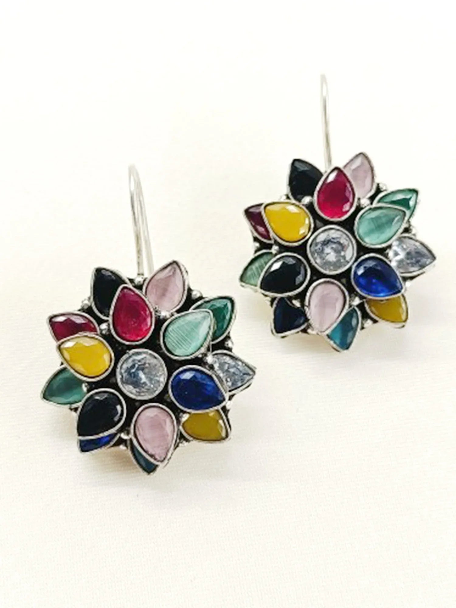 Dhithi Multi Colour Oxidized Earring