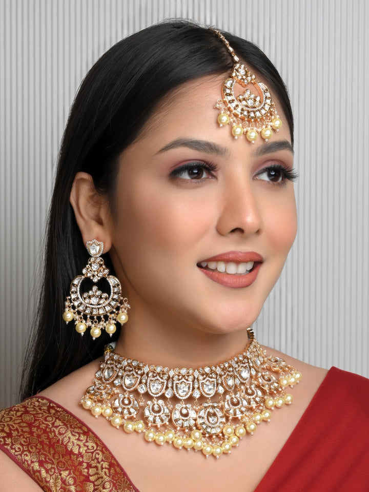 Aria White Kundan Necklace Set