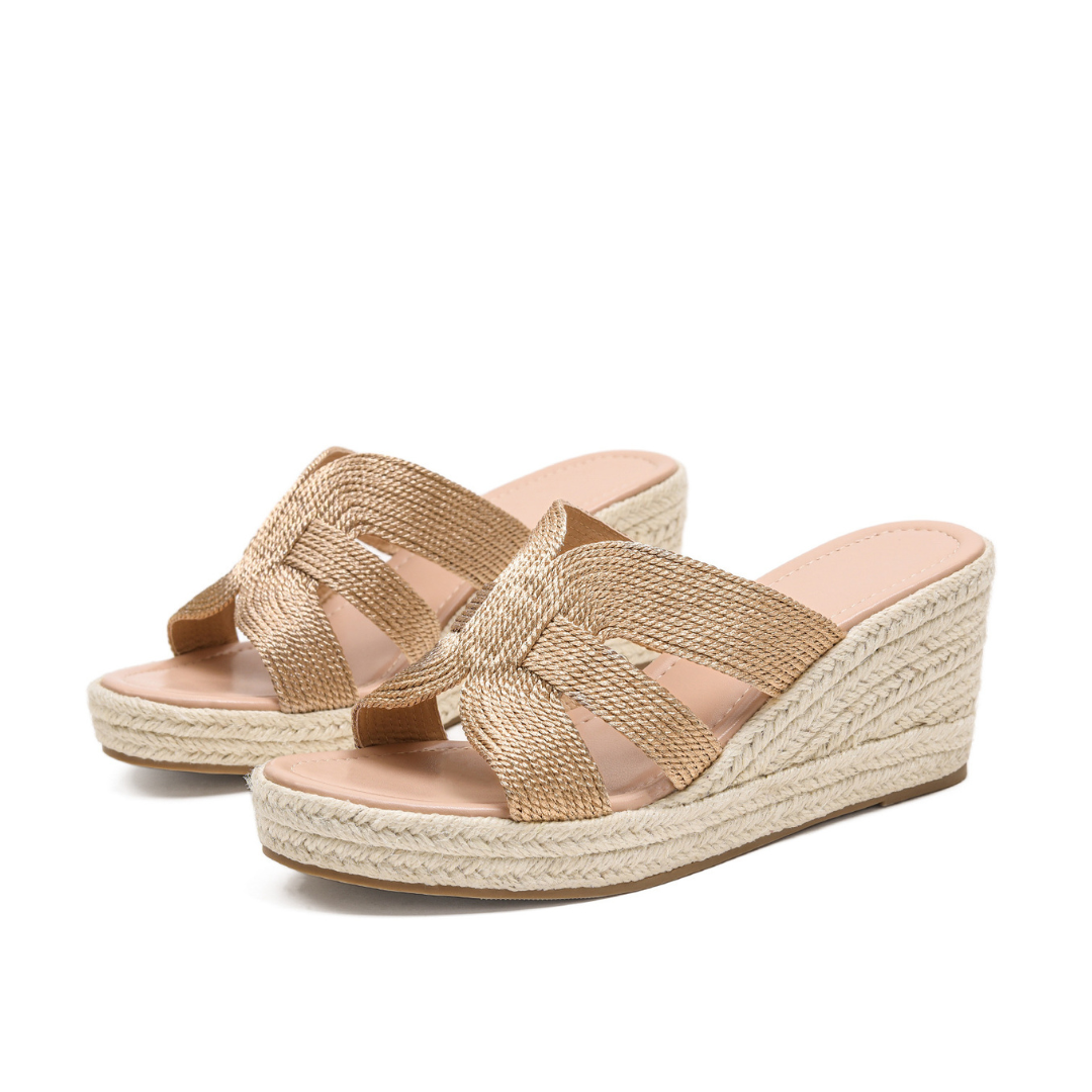 Women's Rosalie Woven Rope Espadrille Wedge Sandals - Artisan Platform Open-Toe Summer Shoes (US 4-10.5)