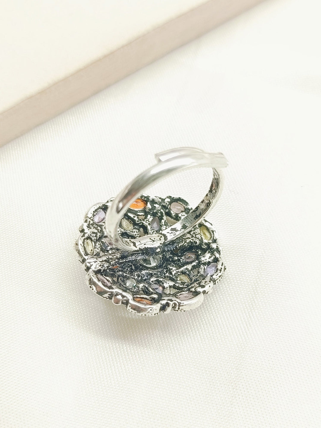 Nathalie Multi Colour Oxidized Finger Ring