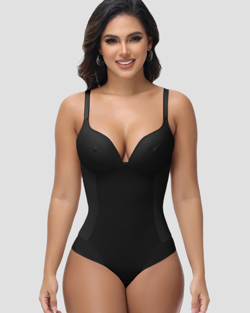 Shapshe® Shapewear Nippel Bra Tummy Control Briefs Bodysuit  - By Qivii