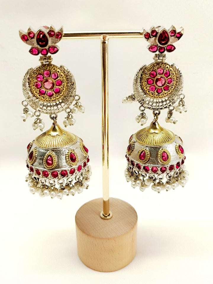 Dami Majenta Oxidized Jhumki