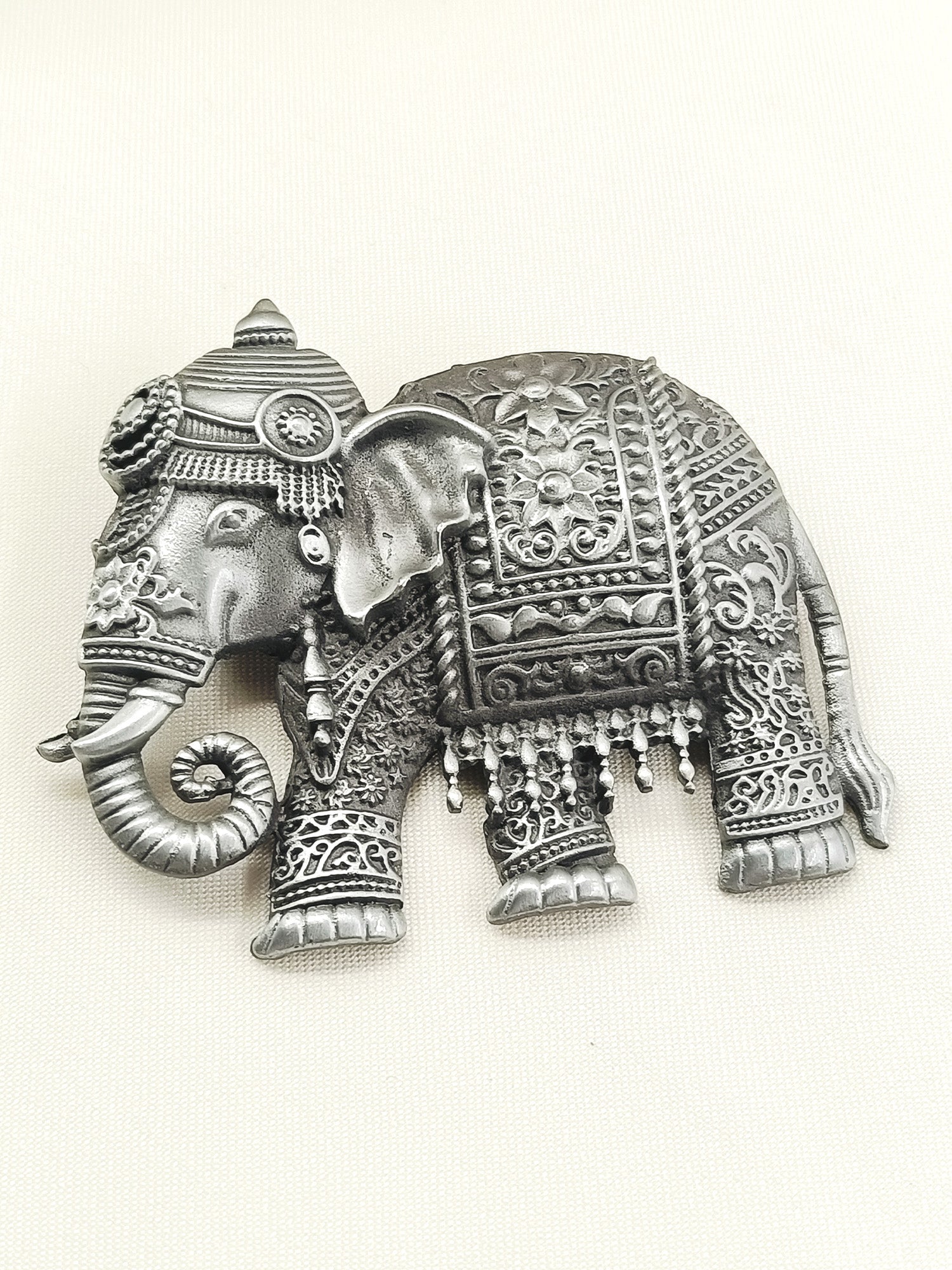 Shlok Grey Elephant Men's Brooch