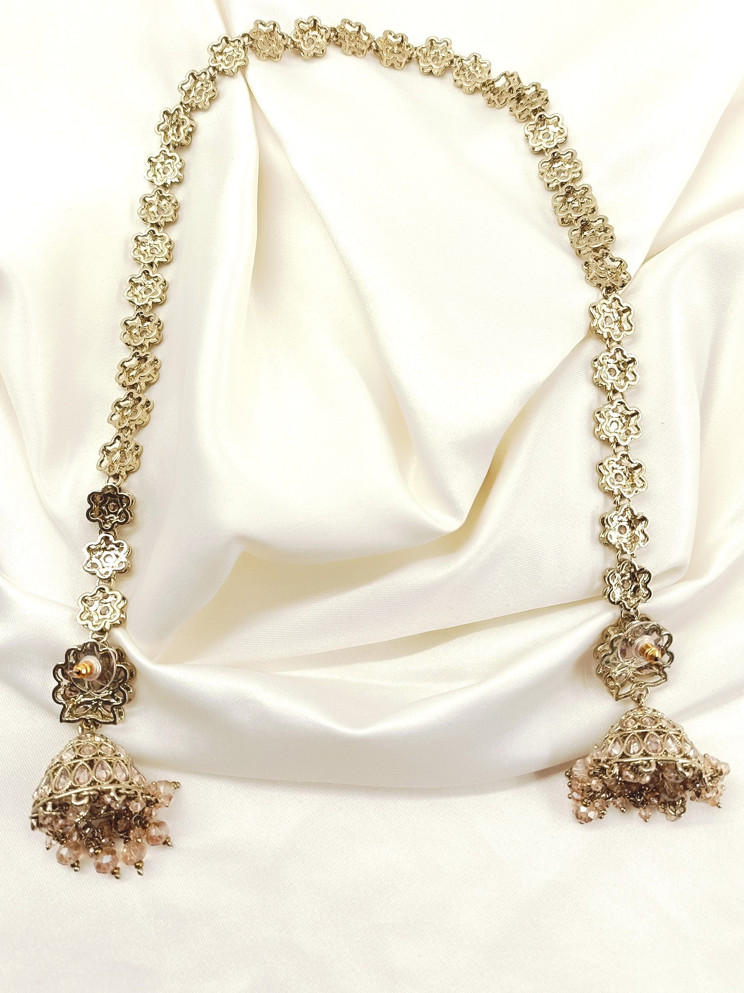 Anuprabha Copper Polki Jhumki With Sheeshpatti