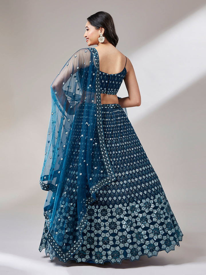 Heavy Sequins Embroidered Net Stitched Lehenga choli