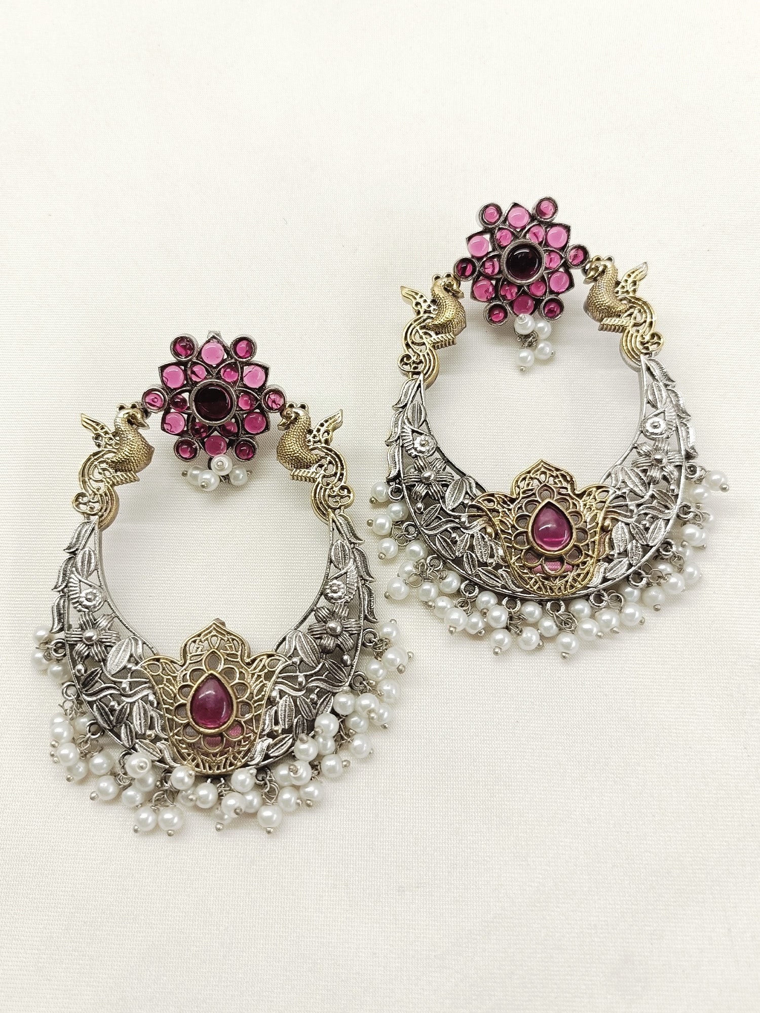 Warisha Majenta Oxidized Earring