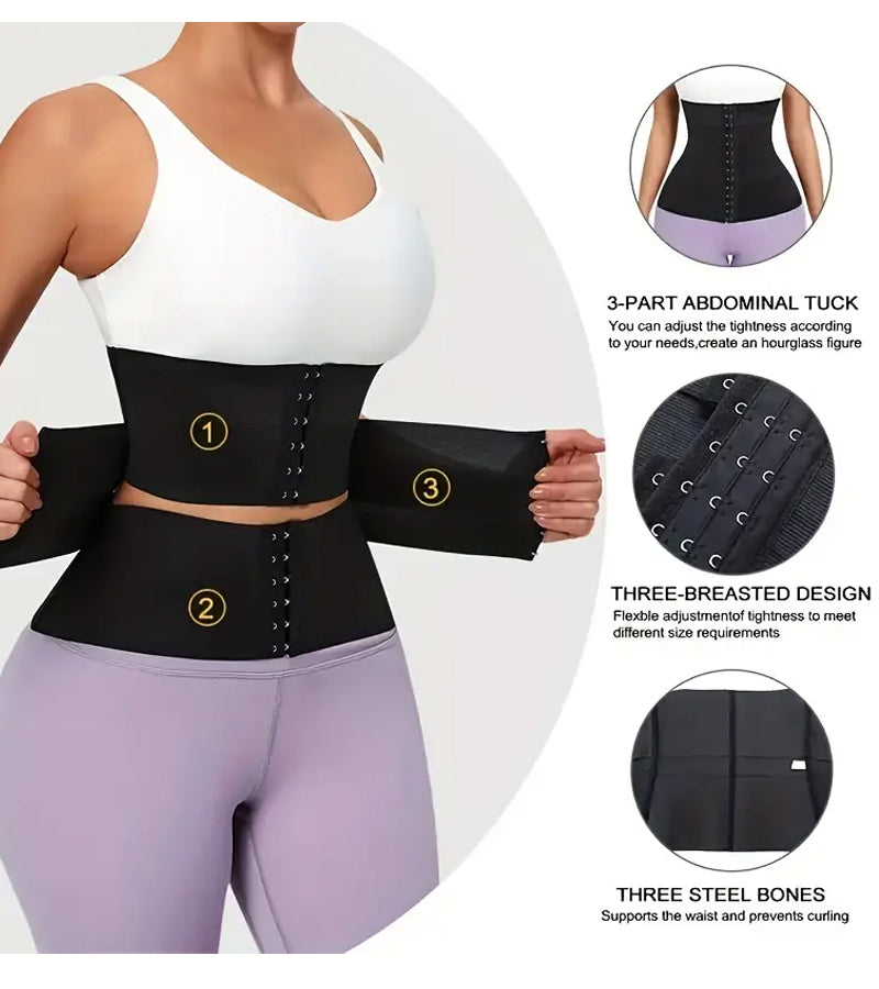 Waist Trainer Corset Double Belt Breathable Belly Slimming Workout Adjustable Fajas Girdle  - By Qivii