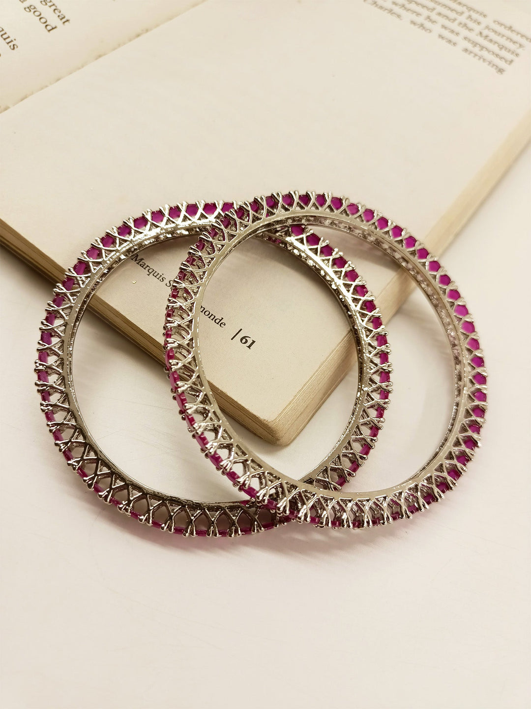 Hania Ruby American Diamond Bangle