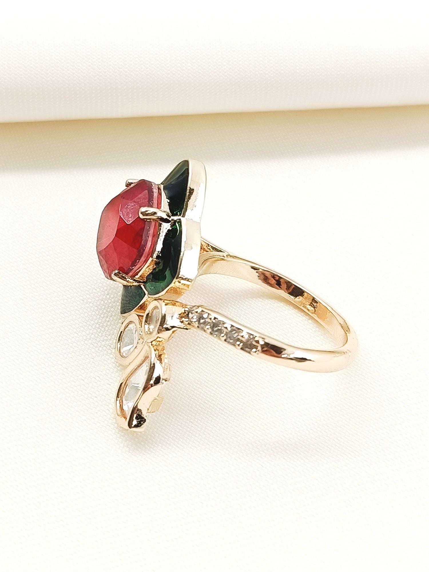 Farheen Multi Colour Kundan Finger Ring