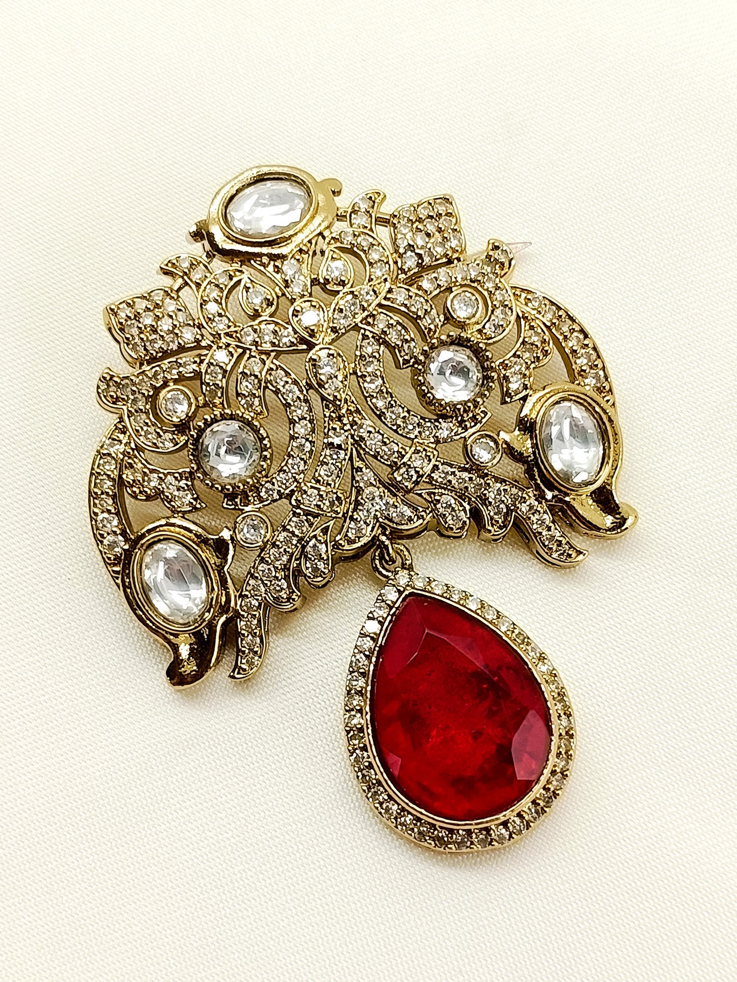 Tanmaya Ruby Men's Brooch