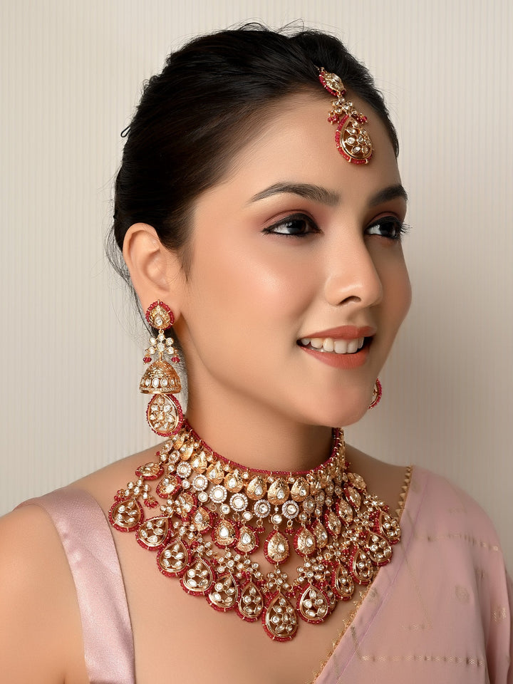 Harmonie Ruby Kundan Necklace Set