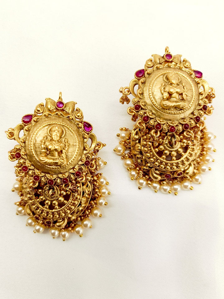 Simrat Ruby Temple Antique Jhumki