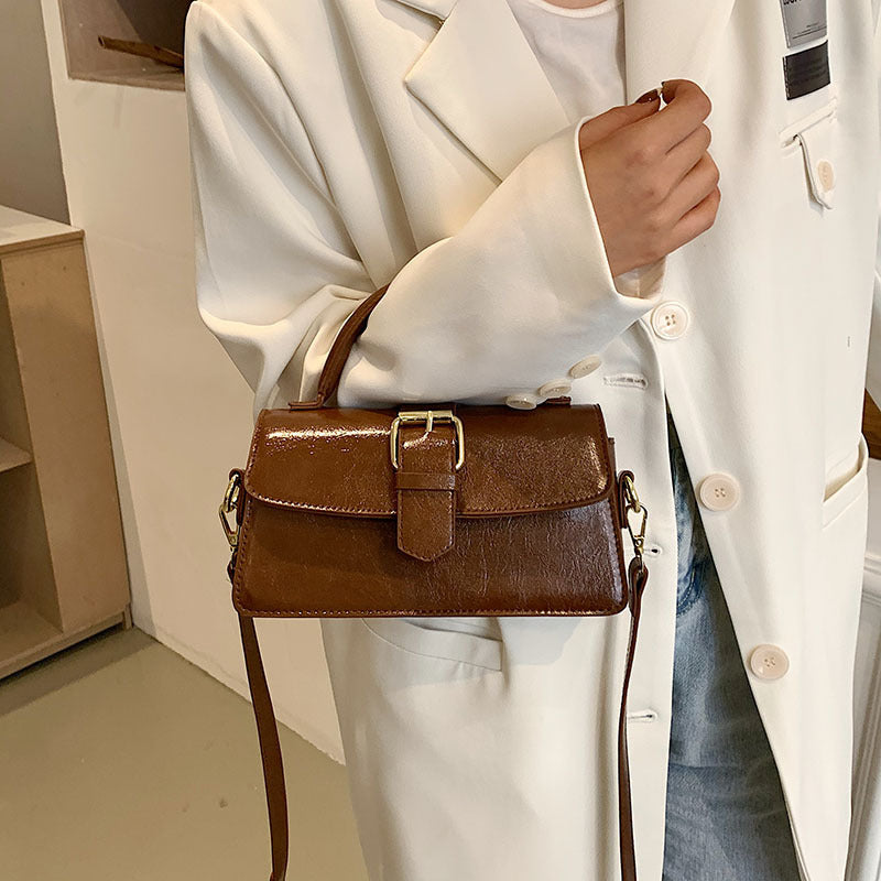 Women's Cantle Mini Satchel - Equestrian-Architectural Bag with Convertible Carry