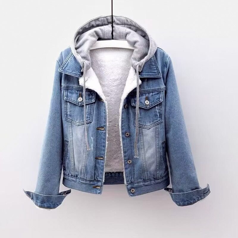 Aria Denim Hooded Jacket  - By Qivii