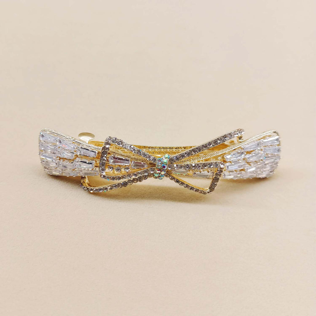 Simar American Diamond Work Gold Plated Hair Clip