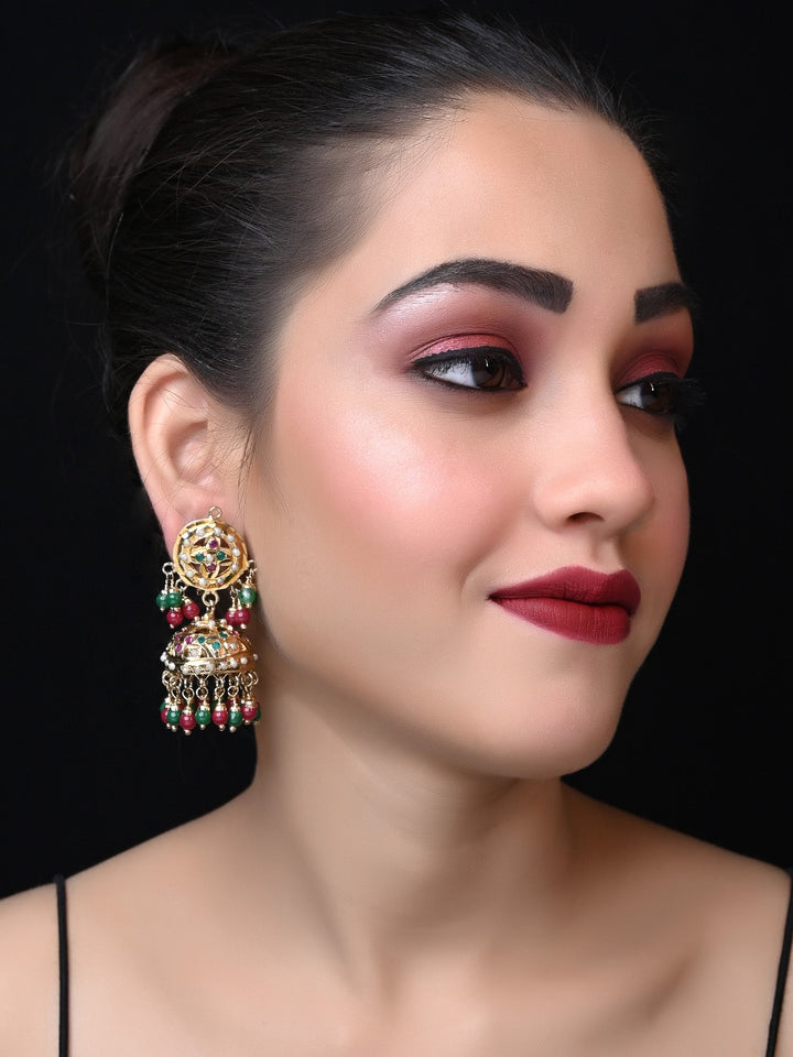 Fatemah Ruby & Green Jadau Jhumki