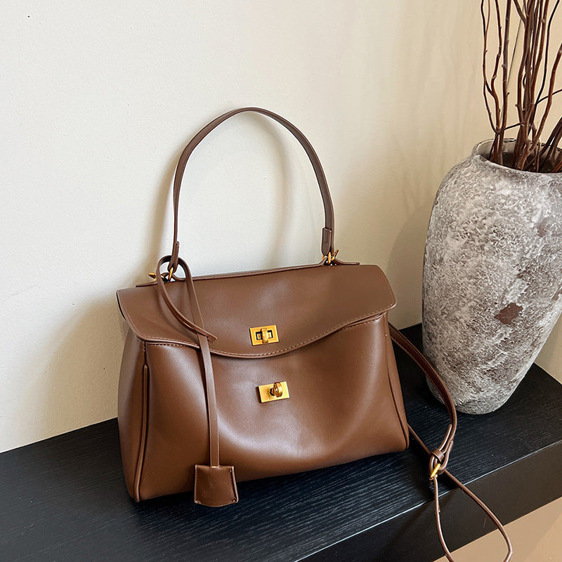 Women's Modern French Tote Bag – Lightweight Structured Purse with Hidden Zip Pockets