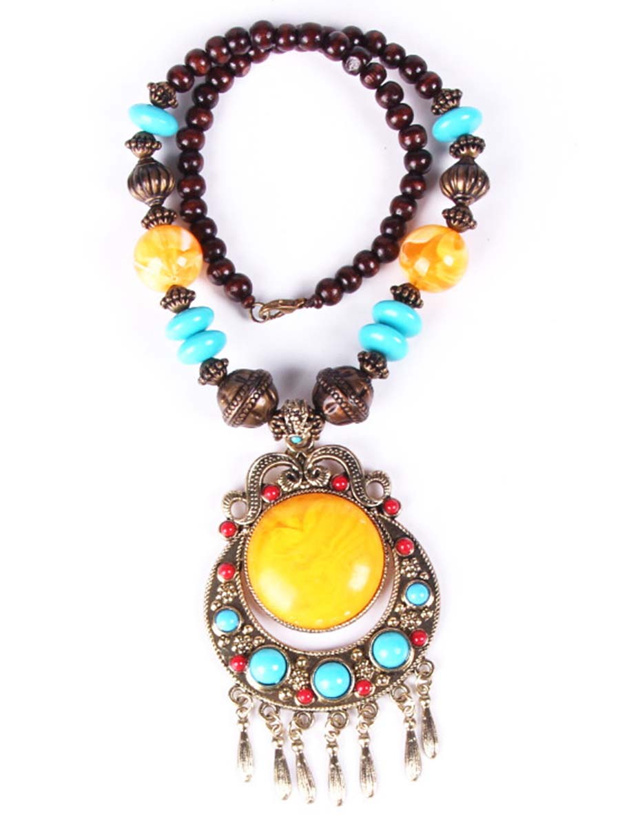 Bohemian Braided Rice Bead Necklace Sweater Chain  - By Qivii