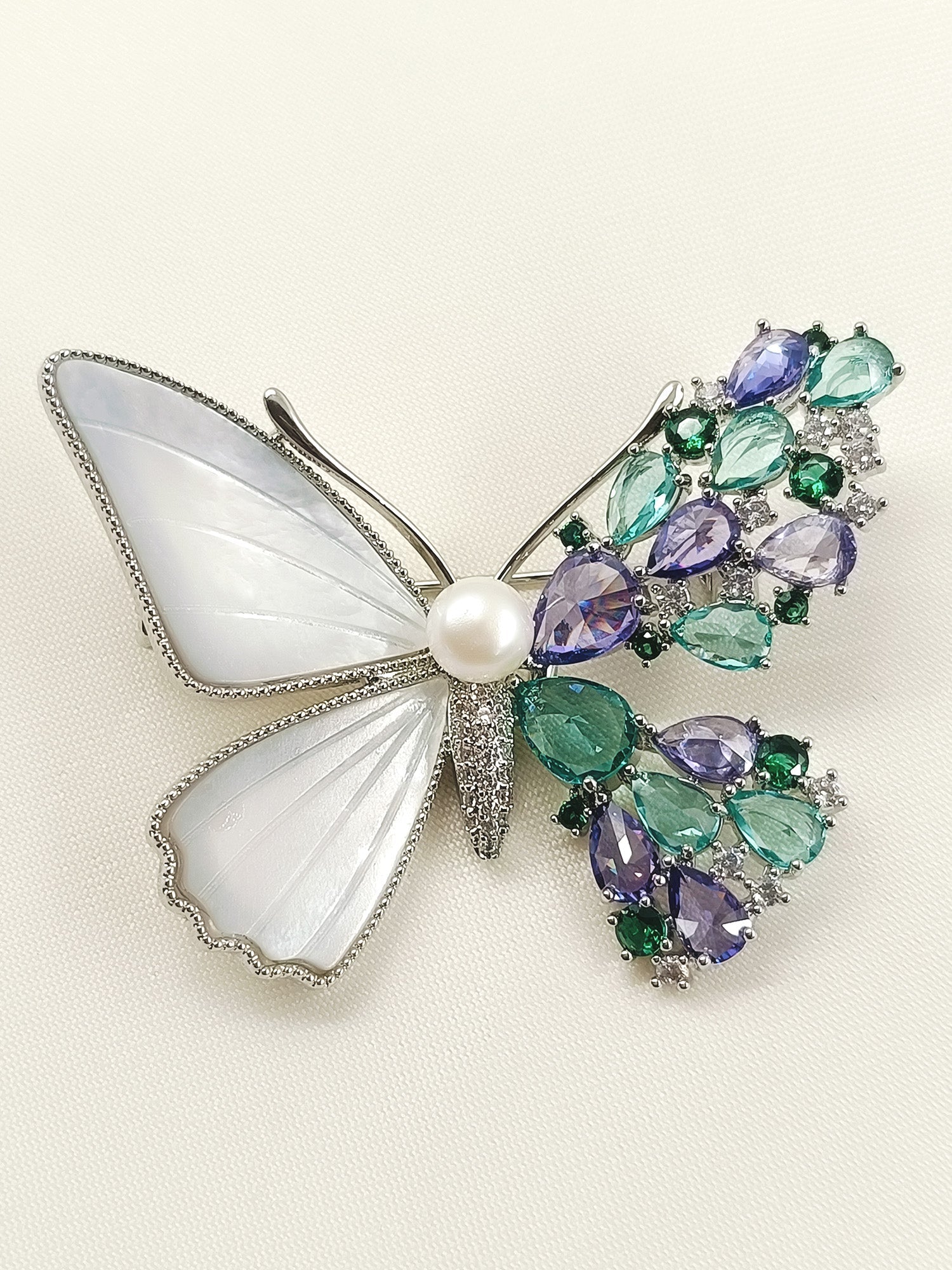 Avantika Multi Colour Butterfly Brooch