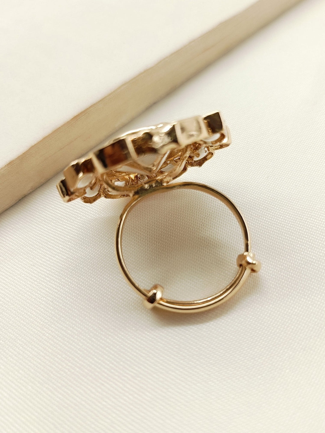 Beautiful Pranya White Kundan Finger Ring with stunning craftsmanship and elegant design