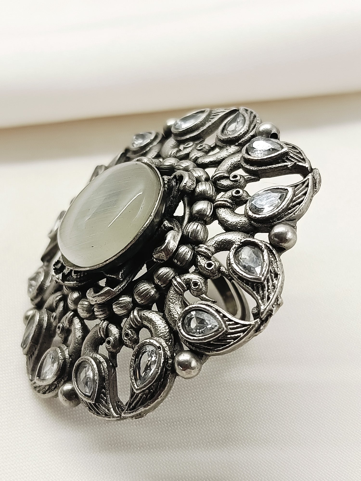 Xena Grey Oxidized Finger Ring