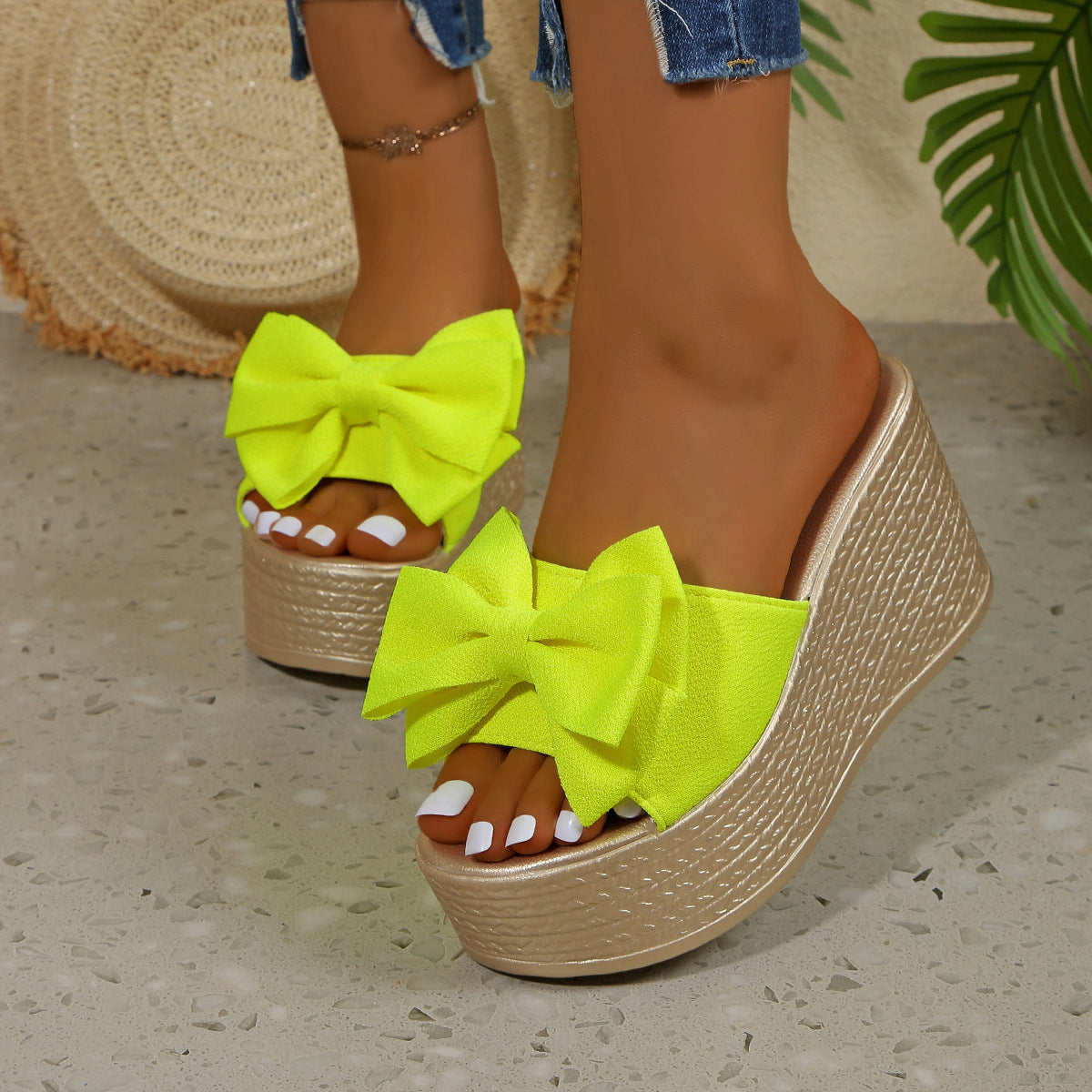Women’s BowBella Platform Wedge Sandals – Chunky Flatform Summer Shoes (US 4–10.5)