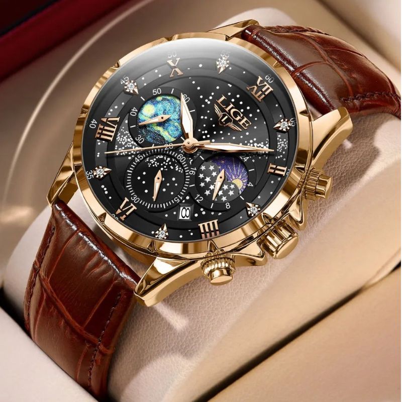 Verfijnde Maanfase Horloge  - By Qivii