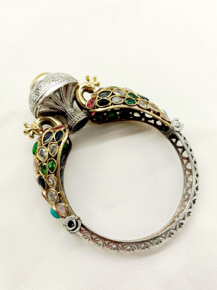 Shubhi Multi Colour Peacock Oxidized Kada