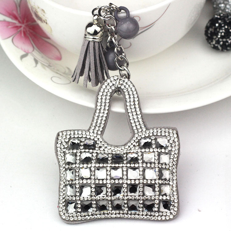 Ounamei Mini Handbag Keychain | Crystal Tassel Bag Charm