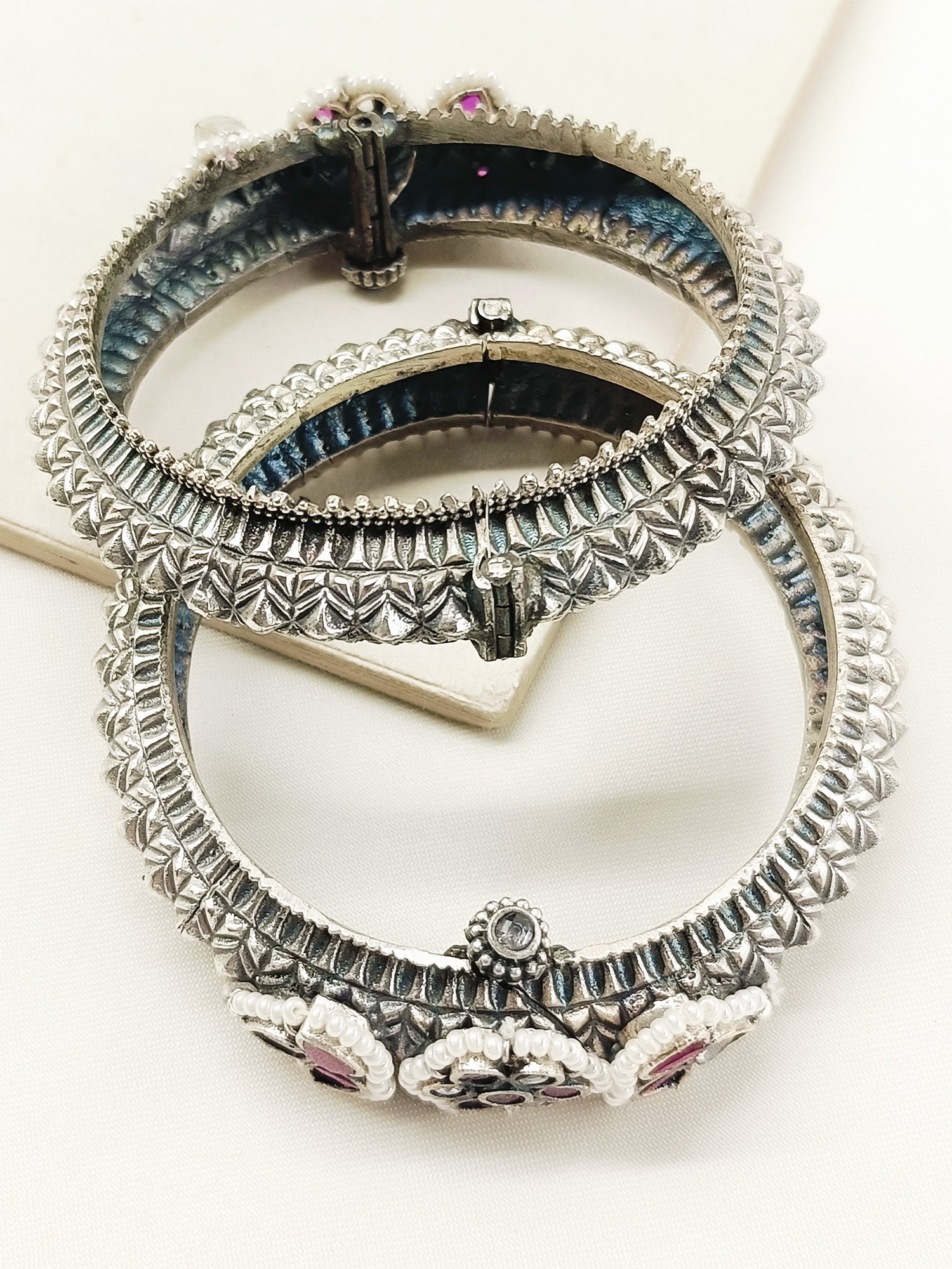 Chakori Ruby Oxidized Bangles