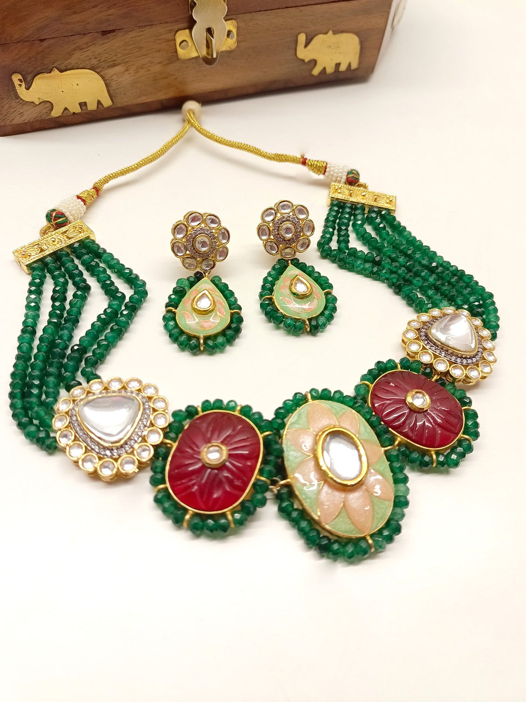 Rahi R & G Meenakari Choker Set