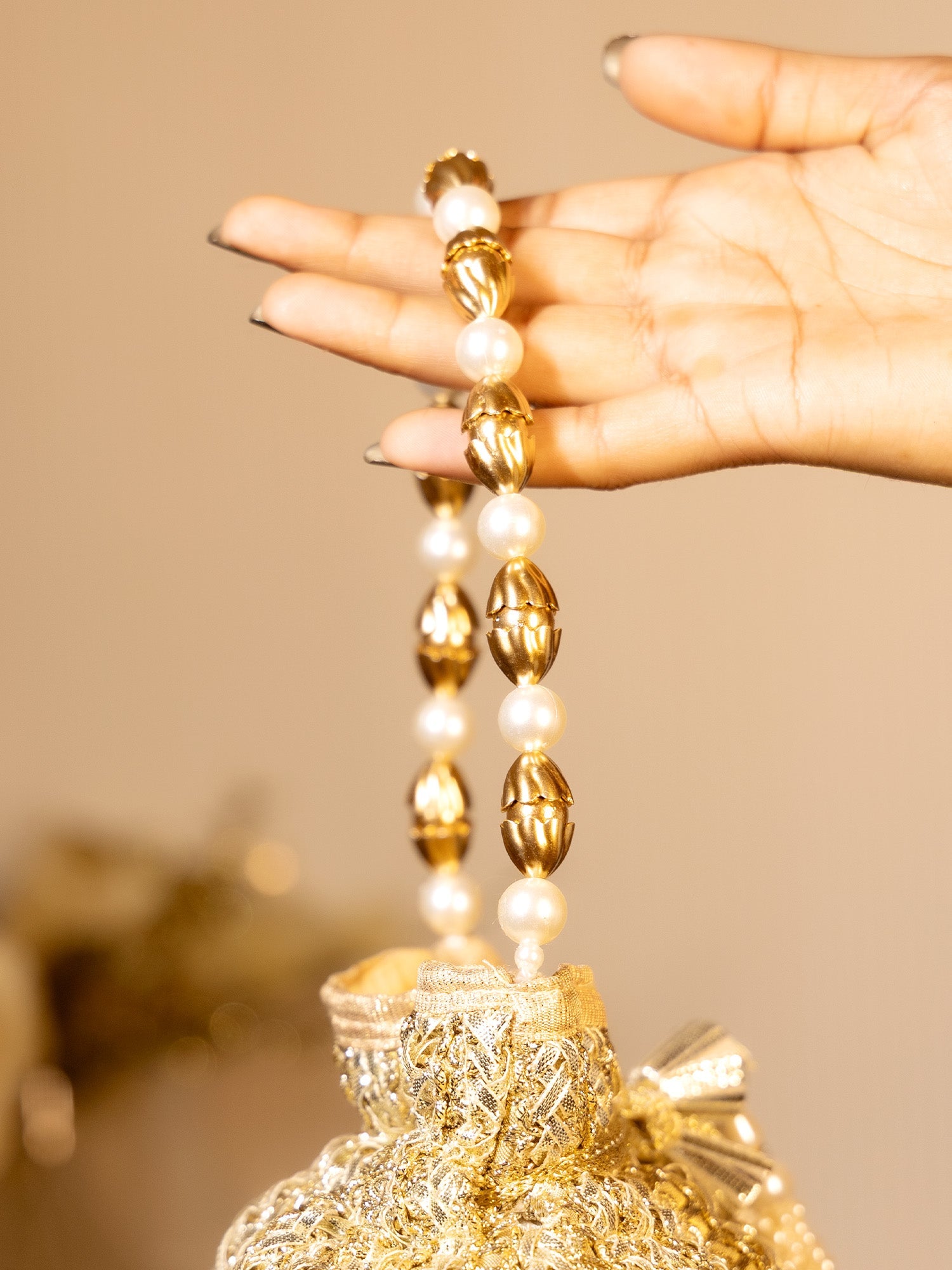 Avinashi Golden Potli Bag - qivii