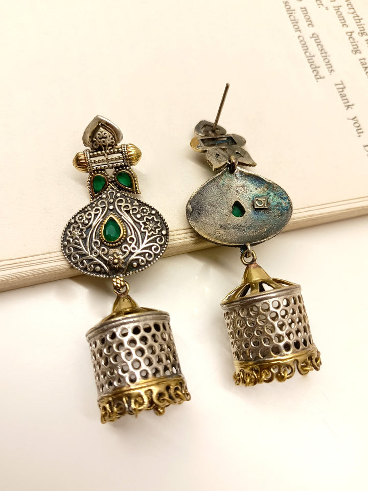 Mini Green Oxidized Jhumki