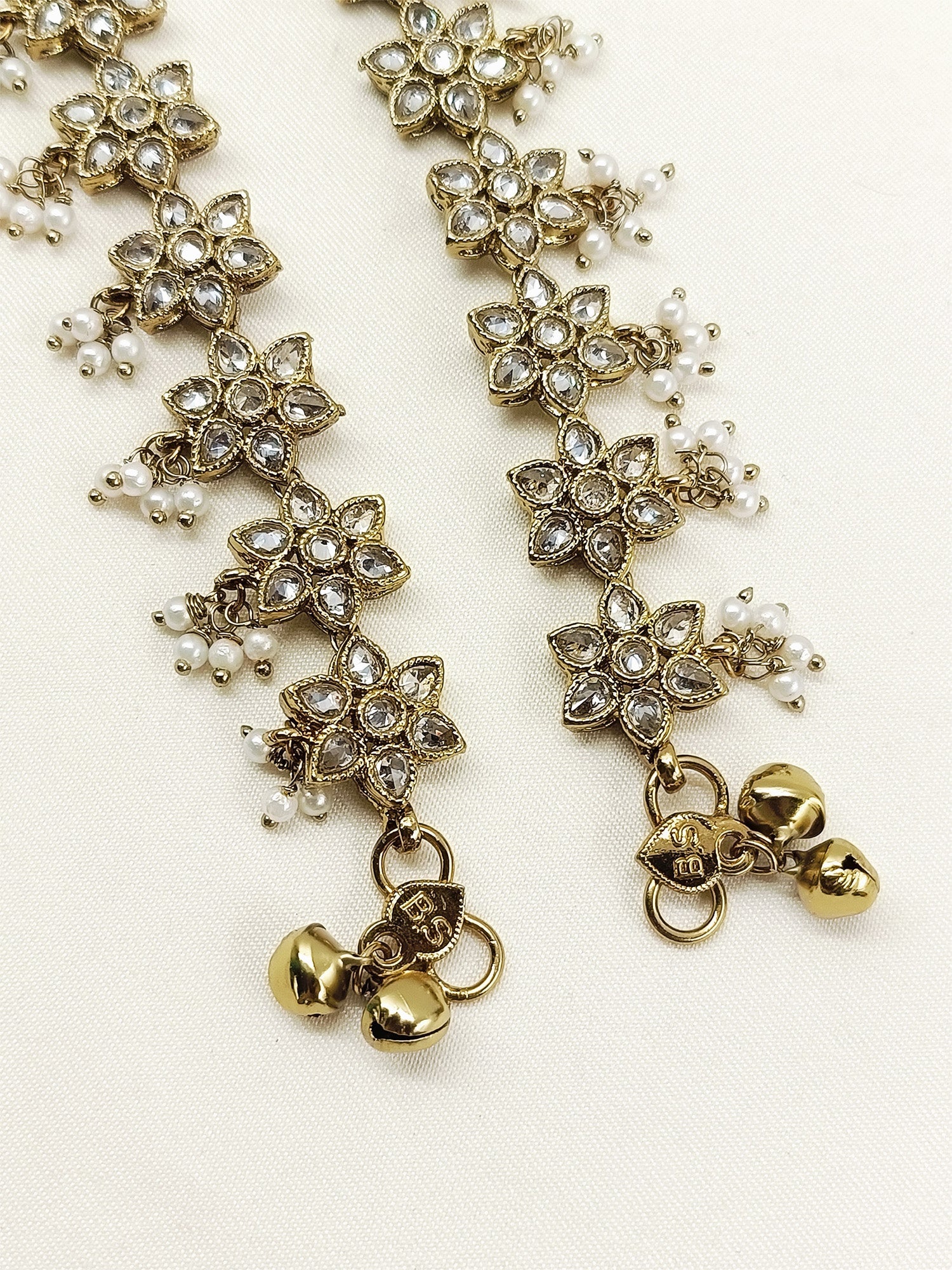 Vinaya White Pearl Polki Anklet