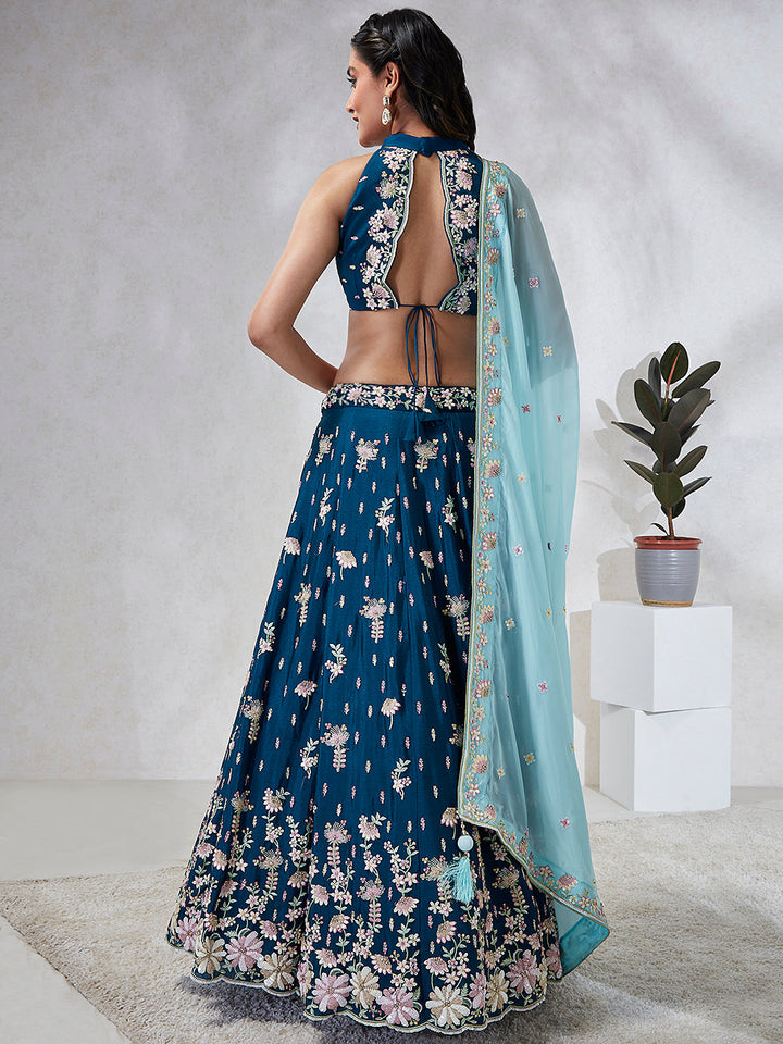 Georgette Sequins with Heavy Zarkan Embroidered Stitched Lehenga choli