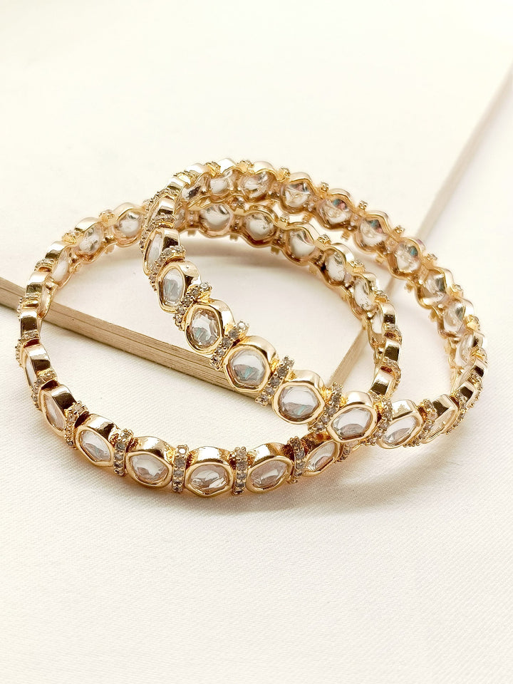 Lilyana White Kundan Bangle