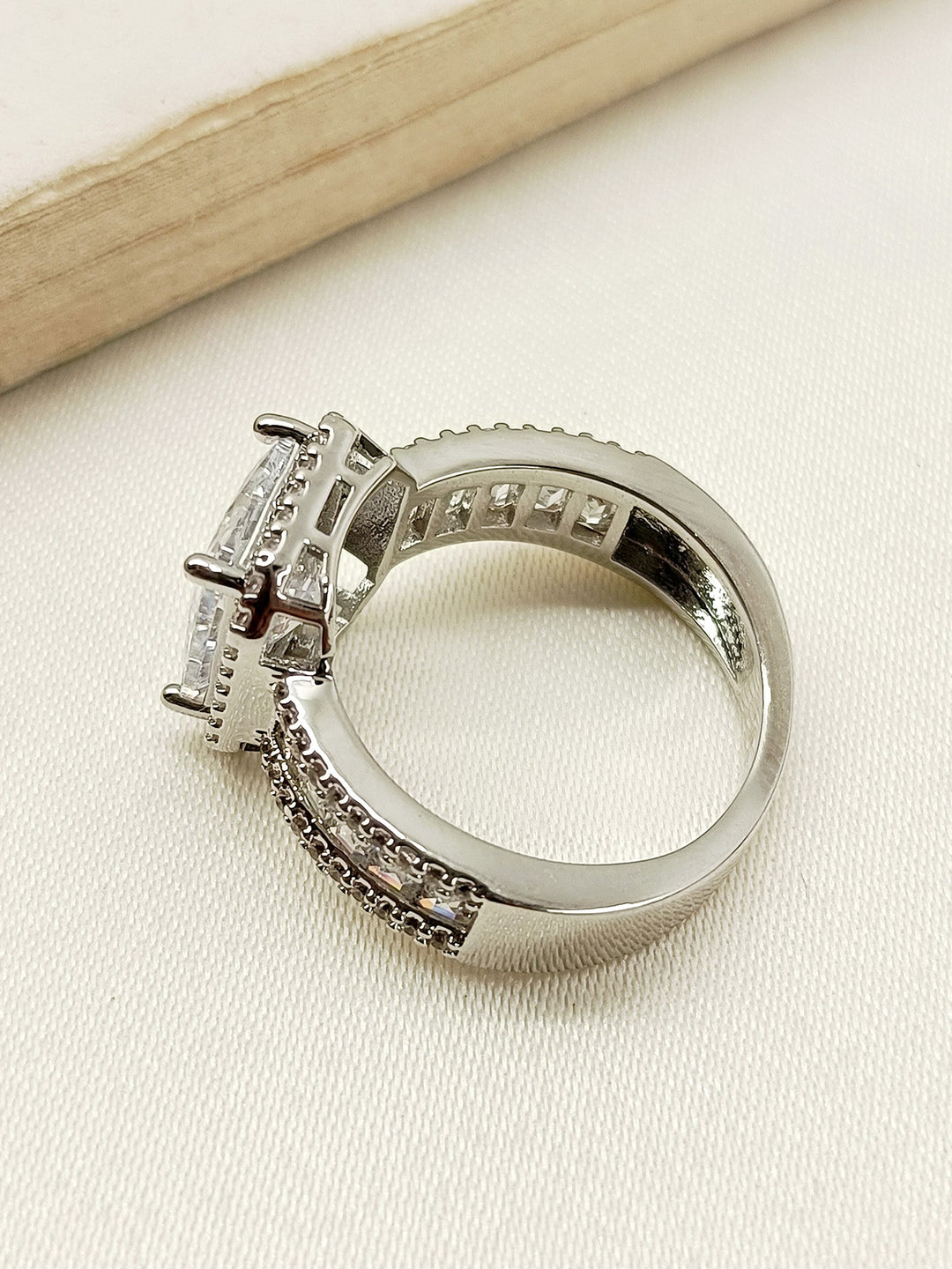  Exquisite Chavi White American Diamond Finger Ring with a delicate and elegant design