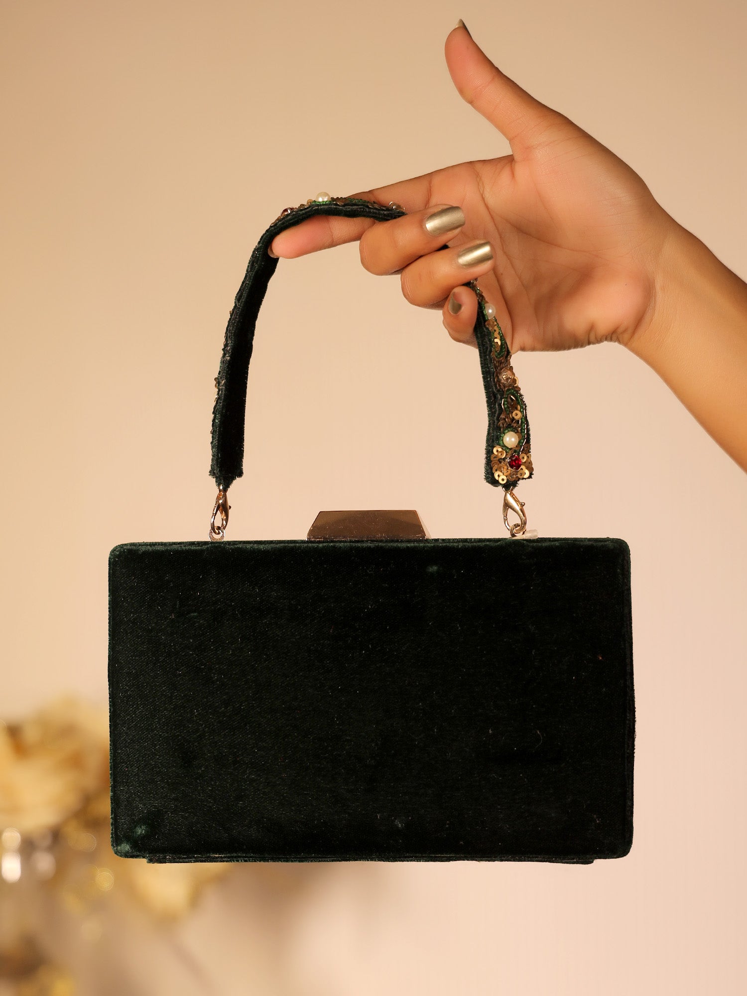 Zikar Green Evening Clutch - qivii