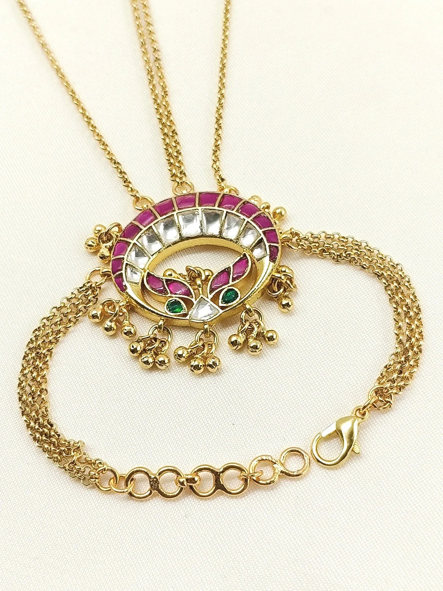 Vaishnavi White Kundan Hathphool [Price Is For Single Piece}