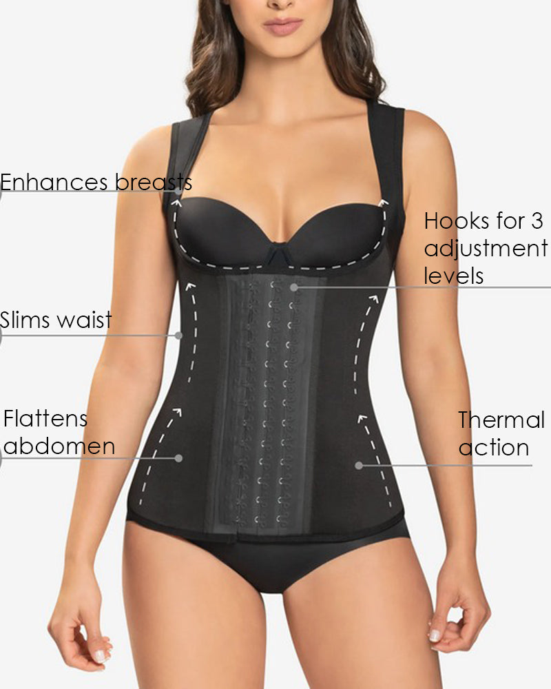 Shapshe® Women Hourglass Vest Tummy Control Waist Trainer Corset With Hook and Eye