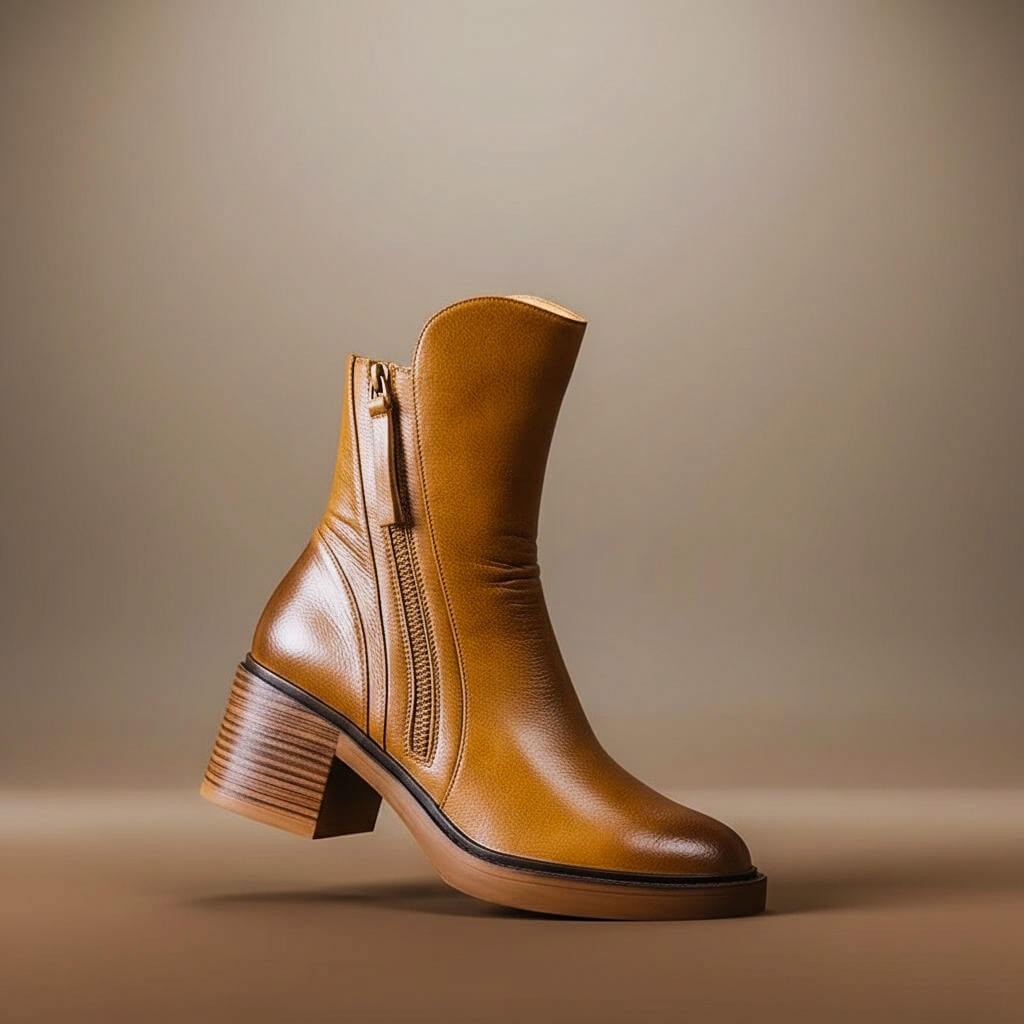 Aurelia Vellure Heel Ankle Boots  - By Qivii