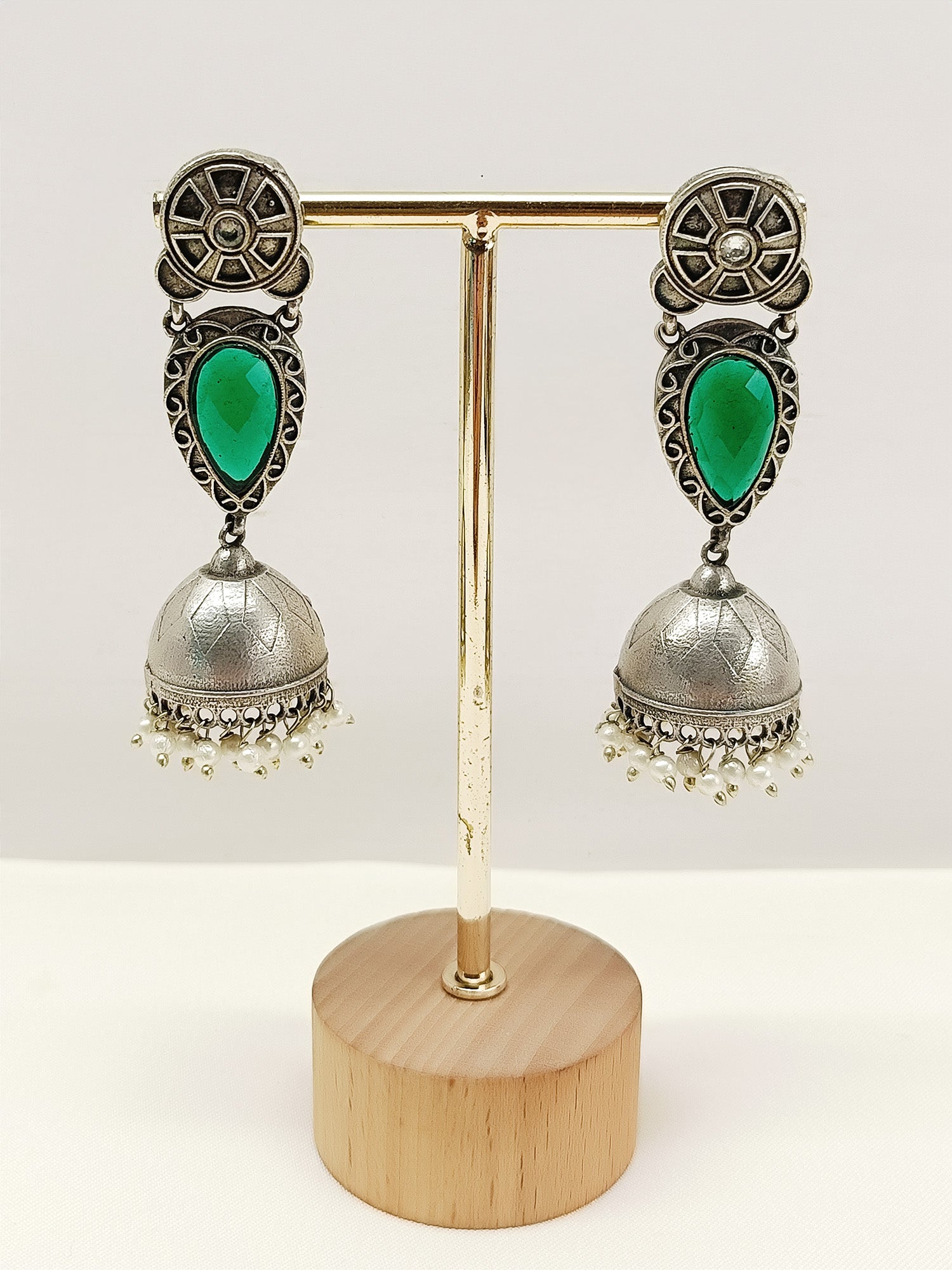 Tanima Green Oxidized Jhumki