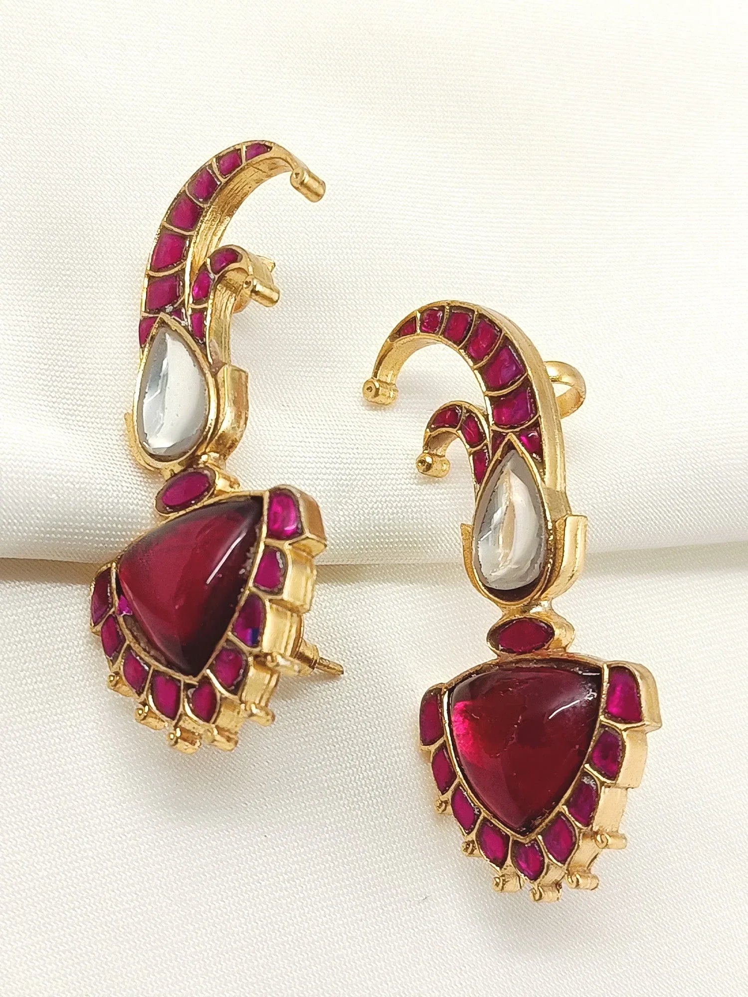 Rudrakshi Ruby Kundan Earcuff