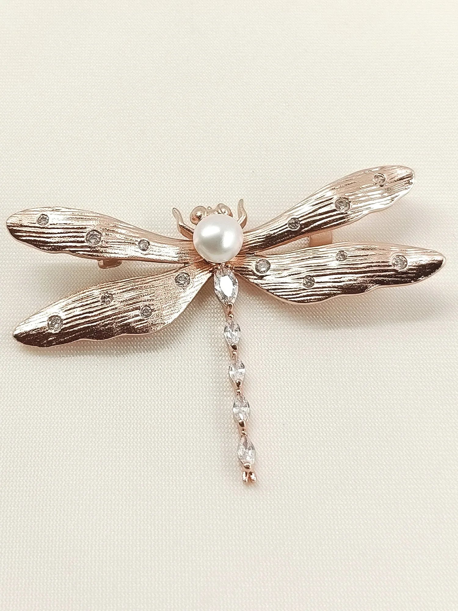 Raavi Rose Gold Dragonfly Brooch
