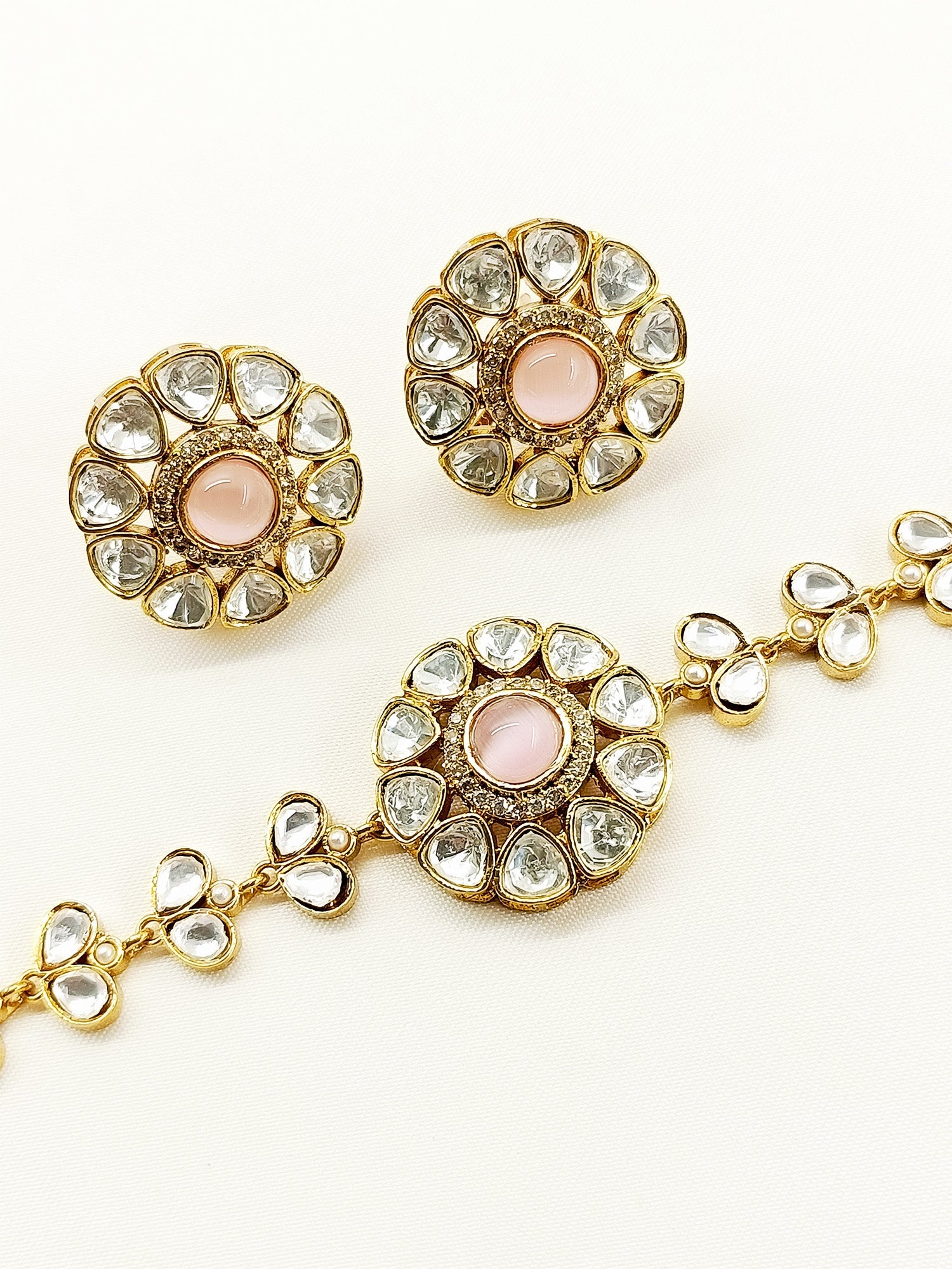 Bharati Baby Pink Kundan Choker Set - qivii