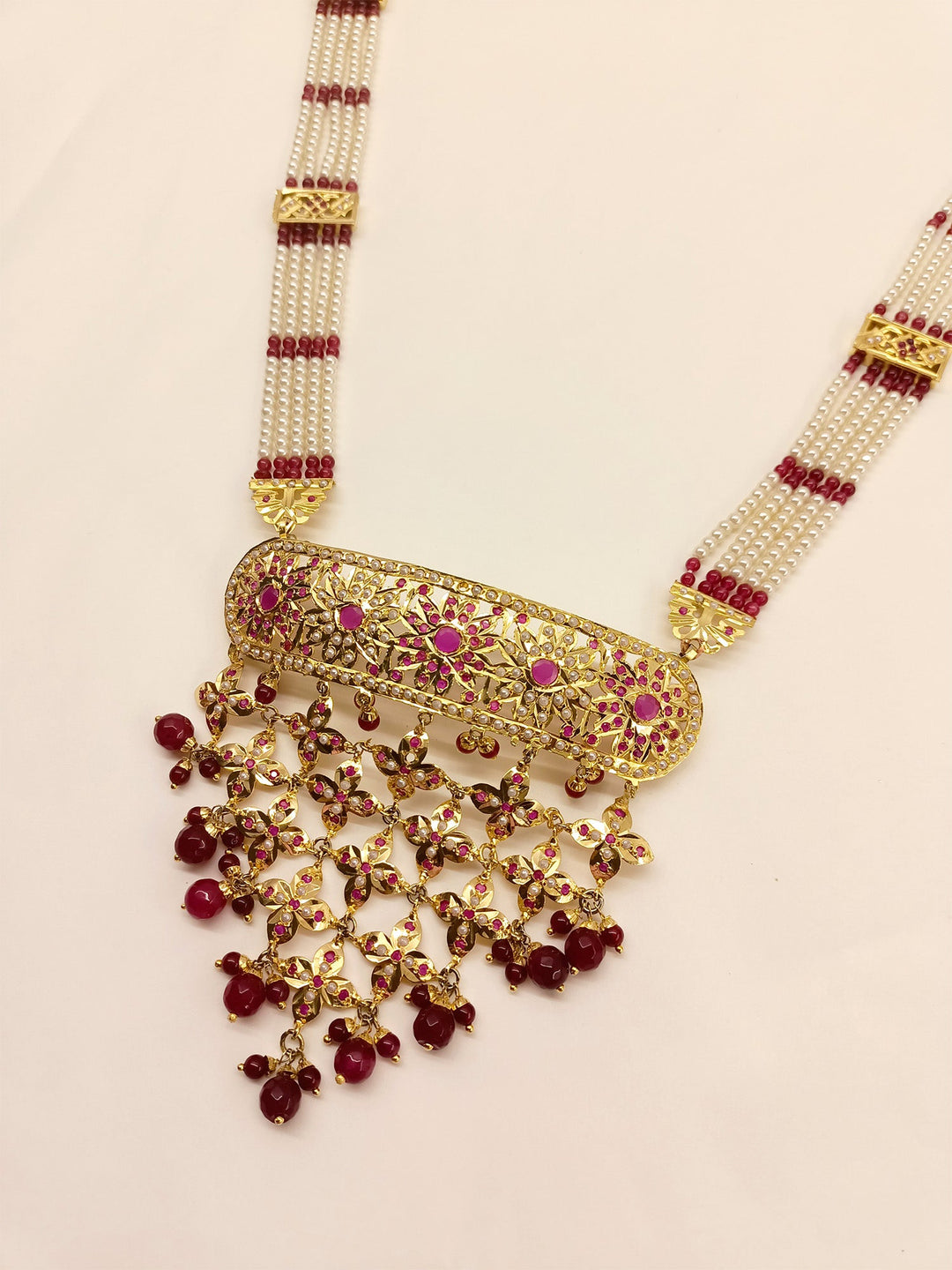 Ishnoor Ruby Jadau Necklace Set