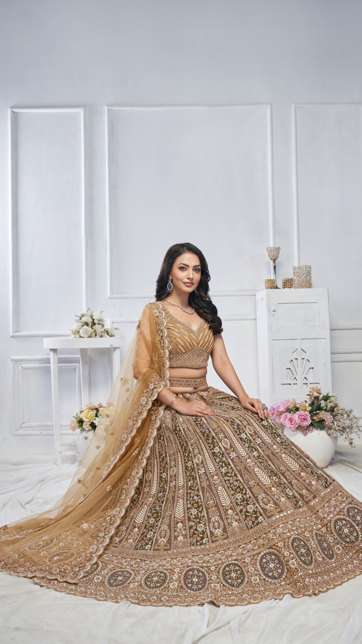 The Majestic Brown bridal lehenga