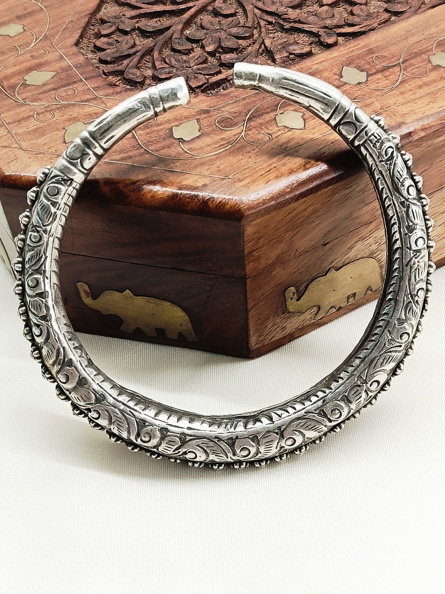 Anaya Oxidized Silver Anklet [Price Is For Single Piece]